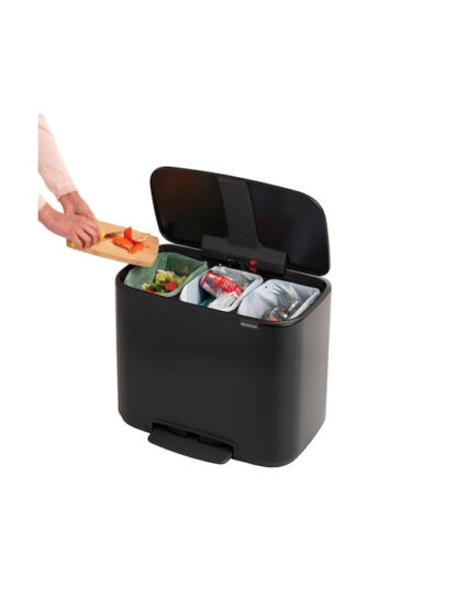 Brabantia Bo Κάδος Ανακύκλωσης Μαύρος με Πεντάλ 33lt
