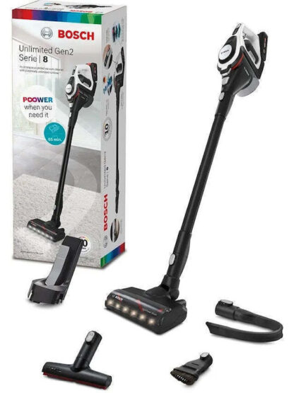 Bosch Unlimited Gen2 BBS8214 Επαναφορτιζόμενη Σκούπα Stick 18V Λευκή