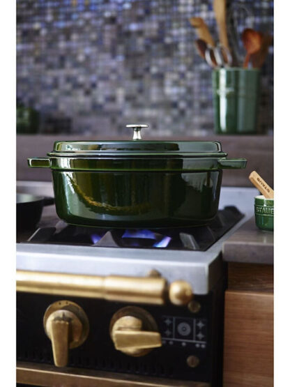Staub Oval Cocotte Βαθιά Κατσαρόλα από Μαντέμι 6.7lt / 33cm Basil Green Κωδικός: 40509-691