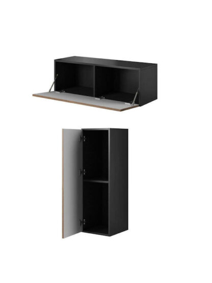 Cama full storage cabinet ROCO RO1 112/37/39 black/black/white