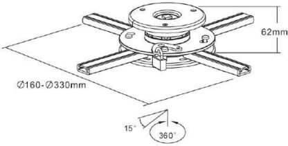 Reflecta Βάση Projector Οροφής Perseus με Μέγιστο Φορτίο 20kg Μαύρη Κωδικός: 23065