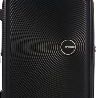 American Tourister Soundbox Spinner Expandable Μεσαία Βαλίτσα με ύψος 67cm σε Μαύρο χρώμα Κωδικός: 88473-1027