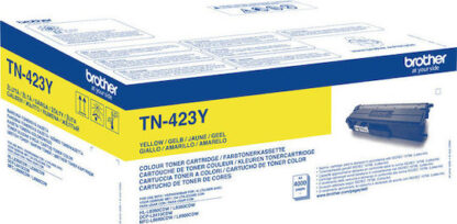 Brother TN-423Y Γνήσιο Toner Laser Εκτυπωτή Κίτρινο High Yield 4000 Σελίδων (TN-423Y)