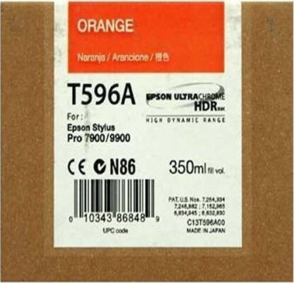 Epson T596A Orange Γνήσιο Μελάνι Εκτυπωτή InkJet Πορτοκαλί (C13T596A00)