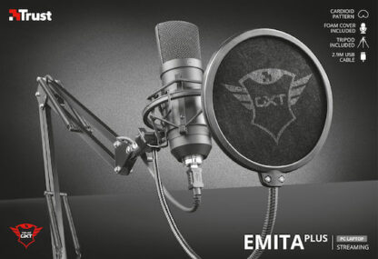 Trust GXT 252+ Emita Plus Σετ Μικρόφωνο USB Επιτραπέζιο για Φωνητικά