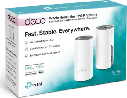 TP-LINK Deco E4 v1 WiFi Mesh Network Access Point Wi‑Fi 5 Dual Band (2.4 & 5GHz) σε Διπλό Kit