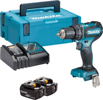 Makita Κρουστικό Δραπανοκατσάβιδο Μπαταρίας Brushless 18V 2x5Ah Κωδικός: DHP485RTJ