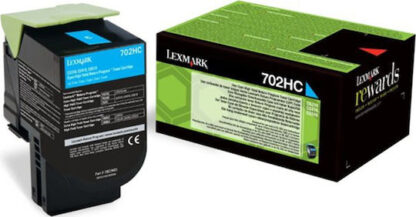 Lexmark 702HC Γνήσιο Toner Laser Εκτυπωτή Κυανό High Capacity Return Program 3000 Σελίδων (70C2HC0)