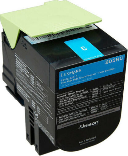 Lexmark 80C2HC0 Γνήσιο Toner Laser Εκτυπωτή Κυανό High Yield Extra High Yield 3000 Σελίδων