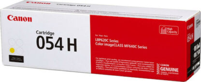 Canon 054H Γνήσιο Toner Laser Εκτυπωτή Κίτρινο High Capacity 2300 Σελίδων (3025C002)