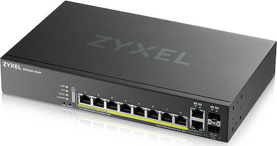 Zyxel GS2220-10HP Managed L2 PoE+ Switch με 8 Θύρες Gigabit (1Gbps) Ethernet και 2 SFP Θύρες Zyxel GS2220-10HP Managed L2 PoE+ Switch με 8 Θύρες Gigabit (1Gbps) Ethernet και 2 SFP Θύρες