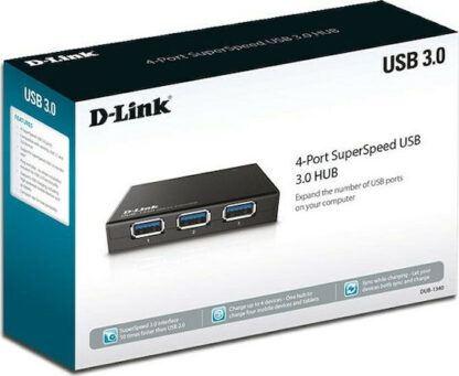 D-Link USB 3.0 Hub 4 Θυρών με σύνδεση USB-A και Εξωτερική Παροχή Ρεύματος Κωδικός: DUB-1340