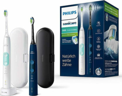Philips Protective Clean 450 HX6851/34 Ηλεκτρική Οδοντόβουρτσα με Χρονομετρητή, Αισθητήρα Πίεσης και Θήκη Ταξιδίου Λευκή
