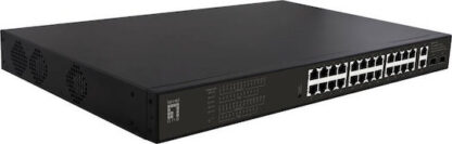 Level One GEP-2821 Unmanaged L2 PoE+ Switch με 24 Θύρες Gigabit (1Gbps) Ethernet και 2 SFP Θύρες