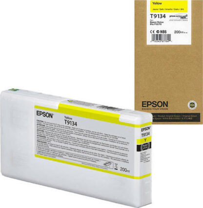 Epson T9134 Yellow 200ml Γνήσιο Μελάνι Εκτυπωτή InkJet Κίτρινο (C13T913400)