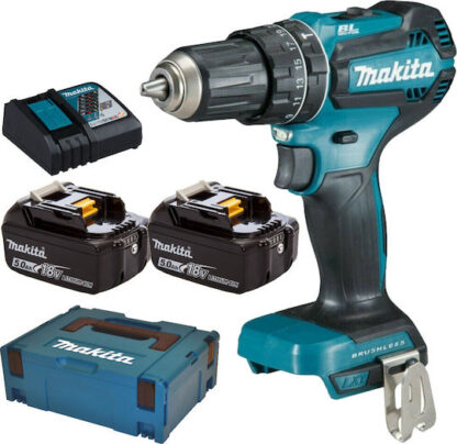 Makita Κρουστικό Δραπανοκατσάβιδο Μπαταρίας Brushless 18V 2x5Ah Κωδικός: DHP485RTJ
