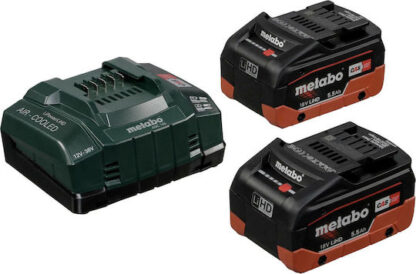 Metabo Σετ 2 Μπαταριών Εργαλείου Λιθίου 18V Χωρητικότητας 5.5Ah με Φορτιστή Κωδικός: 685122000