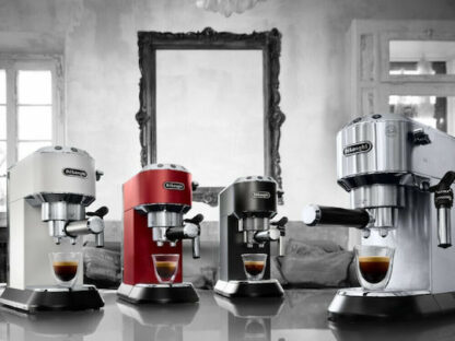 De'Longhi Dedica Pump Μηχανή Espresso 1300W Πίεσης 15bar Κόκκινη
