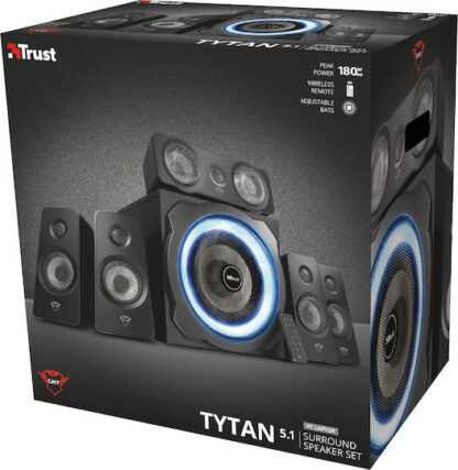 Trust GXT 658 Tytan Ηχεία Υπολογιστή 5.1 με Ισχύ 180W σε Μαύρο Χρώμα