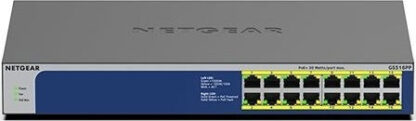 NetGear GS516PP Unmanaged L2 PoE+ Switch με 16 Θύρες Gigabit (1Gbps) Ethernet