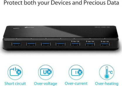 TP-LINK UH700 v3 USB 3.0 Hub 7 Θυρών με σύνδεση USB-A & Θύρα Φόρτισης και Εξωτερική Παροχή Ρεύματος Κωδικός: UH700 V3