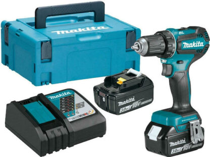 Makita Κρουστικό Δραπανοκατσάβιδο Μπαταρίας Brushless 18V 2x3Ah Κωδικός: DDF485RFJ