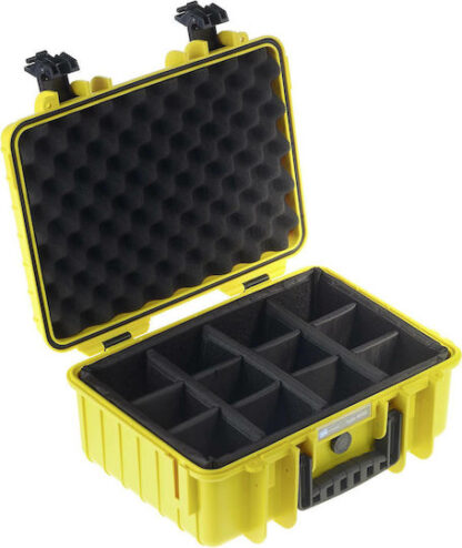 B&W Outdoor Case Type 4000 yellow with padded divider set