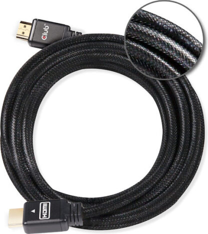 Club3D HDMI 2.0 Braided Cable HDMI male - HDMI male 10m Μαύρο Κωδικός: CAC-2313