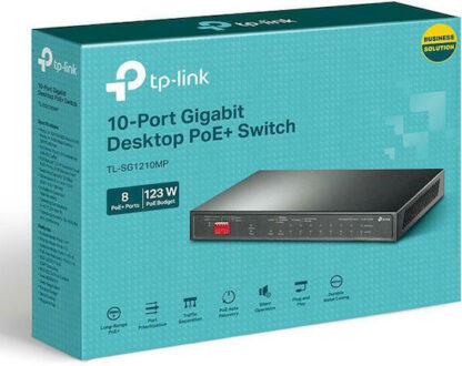 TP-LINK TL-SG1210MP v3 Unmanaged L2 PoE+ Switch με 9 Θύρες Gigabit (1Gbps) Ethernet και 1 SFP Θύρα