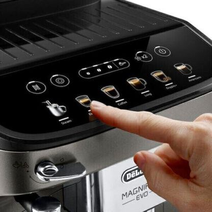 De'Longhi Magnifica Evo Αυτόματη Μηχανή Espresso 1450W Πίεσης 15bar με Μύλο Άλεσης Ασημί