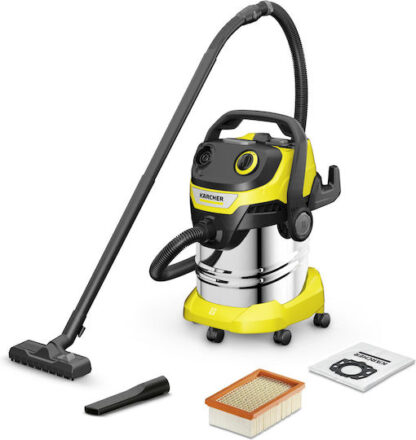 Karcher WD 5 S Σκούπα Υγρών / Στερεών 1100W με Ανοξείδωτο Κάδο 25lt