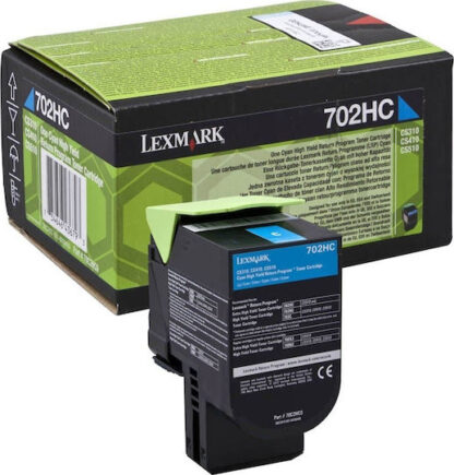 Lexmark 702HC Γνήσιο Toner Laser Εκτυπωτή Κυανό High Capacity Return Program 3000 Σελίδων (70C2HC0)