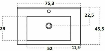 Drop Sorento 75 Πάγκος με Νιπτήρα, Καθρέπτη & Στήλη Μ75xΒ45.5xΥ50cm Cement Wood Κωδικός: 5PSO075CW+6BAT075PC+5KPN075MR+5SSOL35CW
