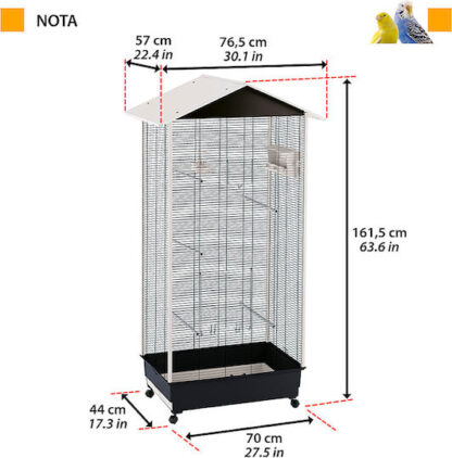 Ferplast Κλουβί Πτηνών Aviary Nota 70x44x161.5εκ.