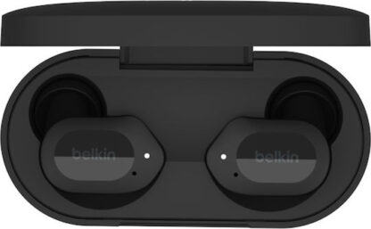 Belkin Soundform Play True In-ear Bluetooth Handsfree Ακουστικά με Αντοχή στον Ιδρώτα και Θήκη Φόρτισης Μαύρα