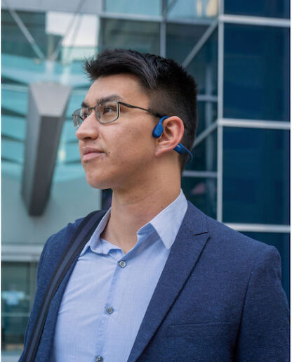 Shokz OpenRun Bone Conduction Bluetooth Handsfree Ακουστικά με Αντοχή στον Ιδρώτα Μπλε