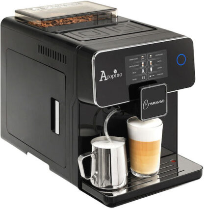 Acopino Cremona Αυτόματη Μηχανή Espresso 1500W Πίεσης 19bar με Μύλο Άλεσης Μαύρη