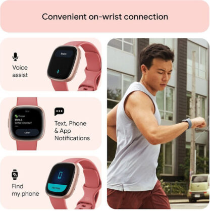 Fitbit Versa 4 Aluminium 41mm Αδιάβροχο Smartwatch με Παλμογράφο (Pink Sand/Copper Rose)