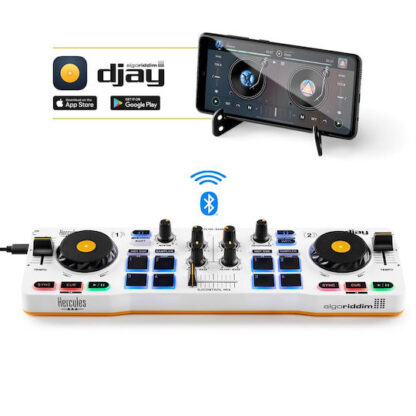 Hercules DJControl Control MIX Bluetooth Pour Smartphone et tablettes Android e 2 channels Black  White  Yellow