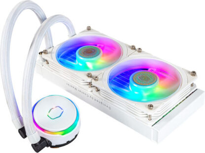 CoolerMaster Masterliquid PL240 Flux Υδρόψυξη Επεξεργαστή Διπλού Ανεμιστήρα 120mm για Socket AM4/AM5/1700/1200/115x με ARGB Φωτισμό Λευκή