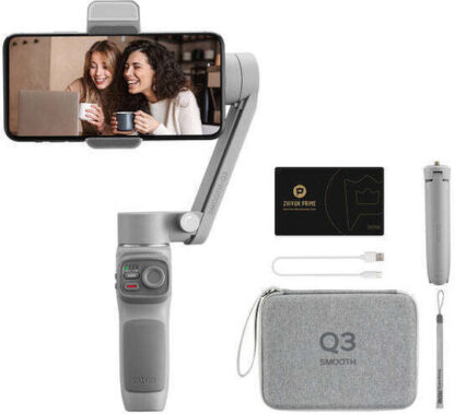 Zhiyun Smooth Q3 Gimbal Κινητού με Σταθεροποιητή 3 Αξόνων και 15 ώρες λειτουργίας Γκρι