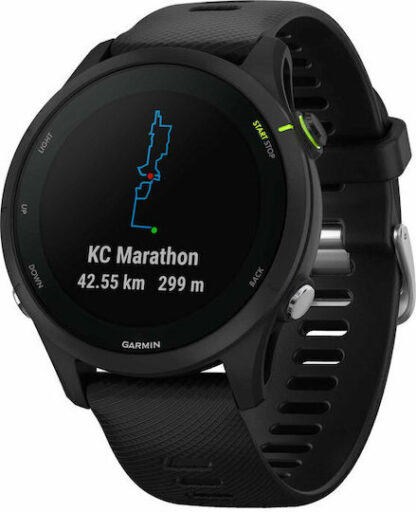 Garmin Forerunner 255 Music 3.3 cm (1.3 ) MIP 46 mm Digital 260 x 260 pixels Touchscreen Black Wi-Fi GPS (satellite)