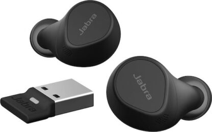 Jabra Evolve2 Buds USB-A MS Bluetooth Handsfree Ακουστικά με Αντοχή στον Ιδρώτα και Θήκη Φόρτισης Μαύρα
