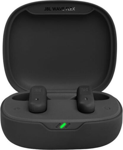 JBL Wave Flex Earbud Bluetooth Handsfree Ακουστικά με Αντοχή στον Ιδρώτα και Θήκη Φόρτισης Μαύρα