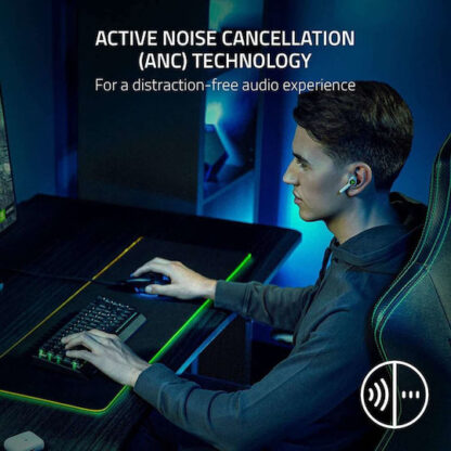 Razer Hammerhead HyperSpeed In-ear Bluetooth Handsfree Ακουστικά με Θήκη Φόρτισης Λευκά