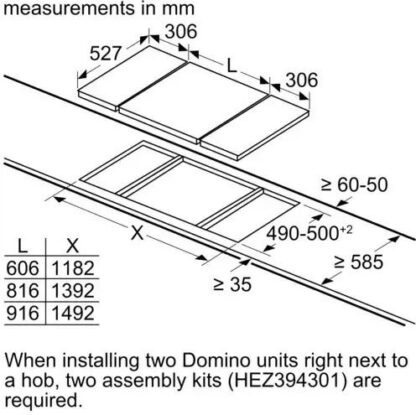 Bosch Domino Επαγωγική Εστία με Πλαίσιο Αυτόνομη 30.6x52.7εκ. Κωδικός: PIB375FB1E