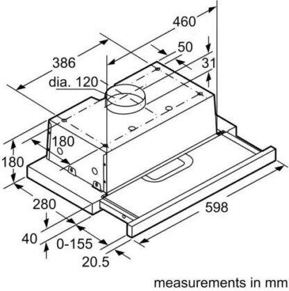 Bosch Συρόμενος Απορροφητήρας 60cm Inox Κωδικός: DFT63AC50