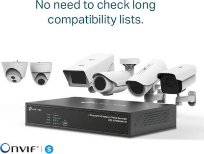 TP-LINK Vigi v1 Καταγραφικό NVR 4 Καναλιών με Ανάλυση 4K VIGI NVR1004H-4P