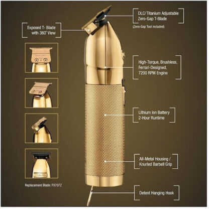Babyliss Pro SkeletonFX Επαγγελματική Επαναφορτιζόμενη Κουρευτική Μηχανή Χρυσή FX7870GE