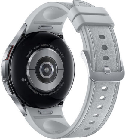 Samsung Galaxy Watch6 Classic Bluetooth Stainless Steel 47mm Αδιάβροχο με Παλμογράφο (Silver)